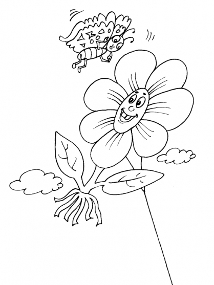 Coloriage d'un cerf-volant flottant dans un ciel nuageux