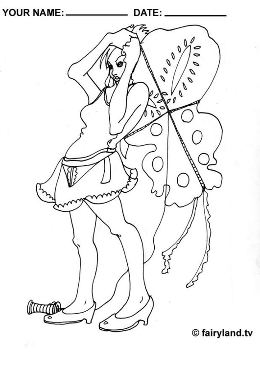 Coloriage d'un cerf-volant flottant dans le ciel