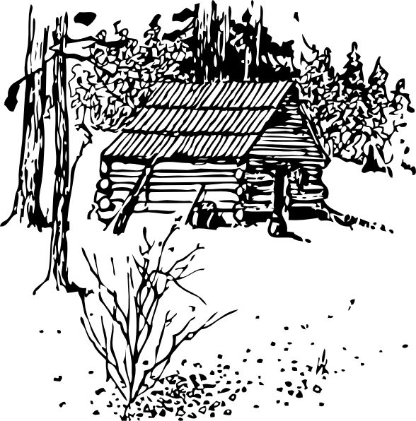 Un chalet en bois entouré d'arbres et de montagnes