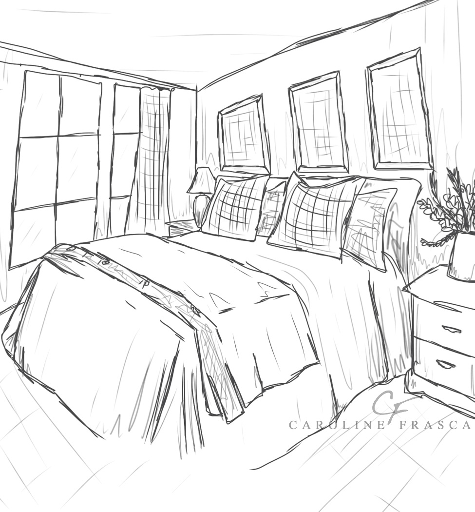 Coloriage d'une chambre chaleureuse avec des éléments de décoration