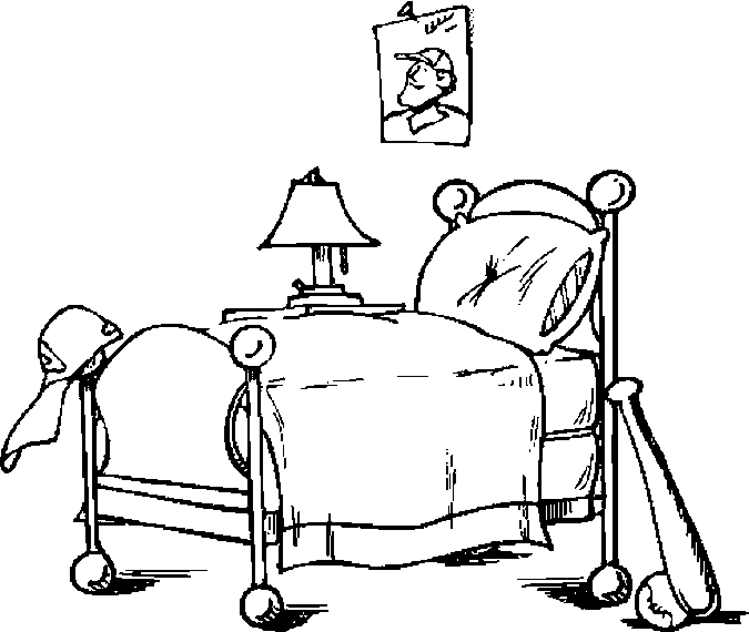 Coloriage d'une chambre accueillante avec des éléments de décoration
