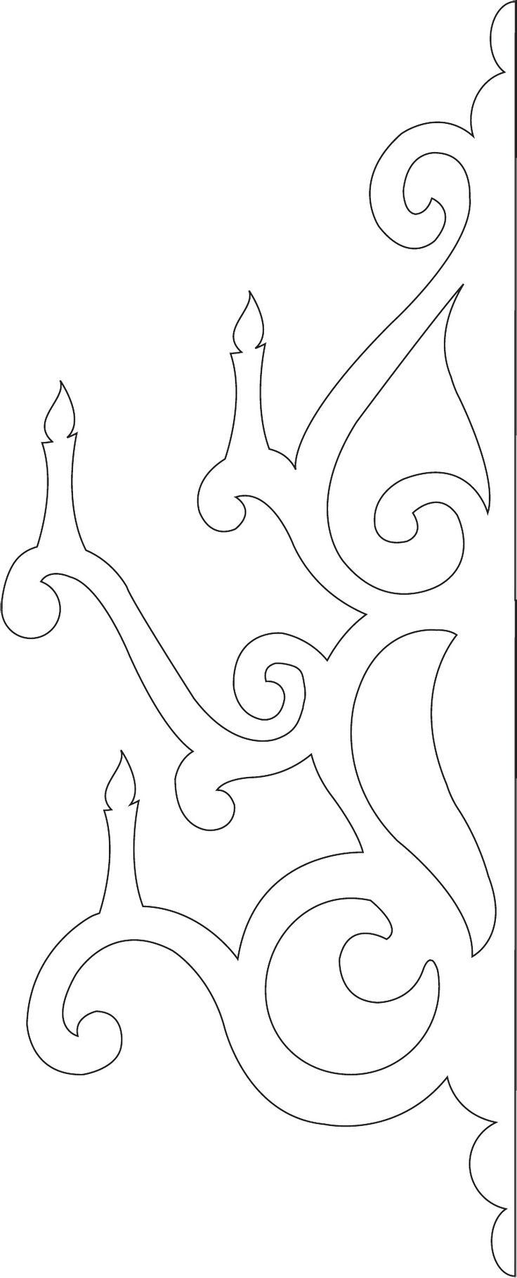 Coloriage d'un chandelier classique avec des détails ornementaux