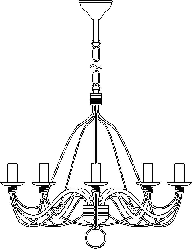 Coloriage d'un chandelier élégant suspendu dans un intérieur