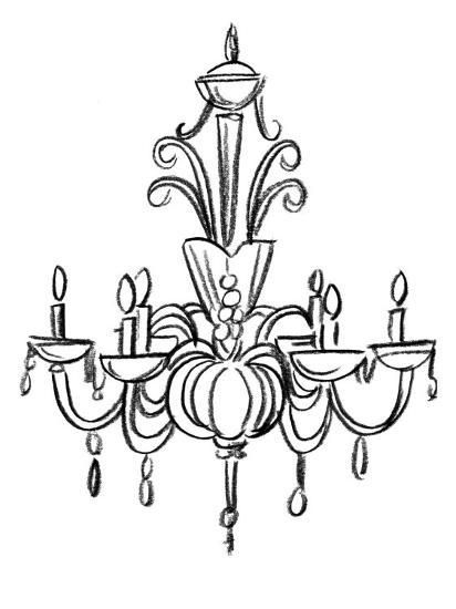 Coloriage d'un élégant chandelier suspendu