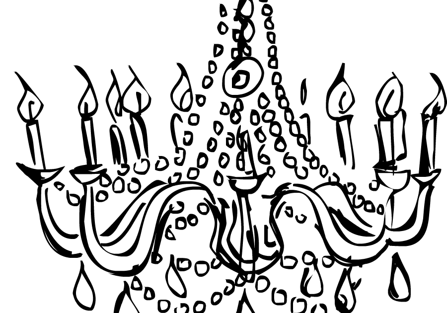 Coloriage d'un chandelier orné dans un cadre élégant