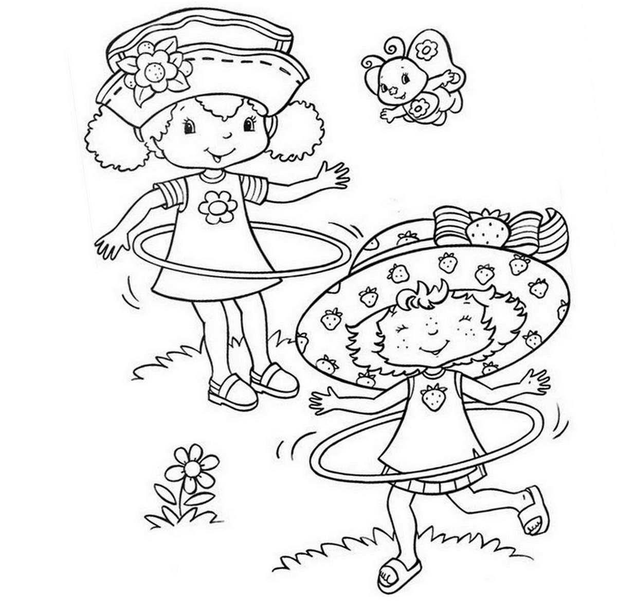 Charlotte aux fraises et ses amis dans un jardin fruité