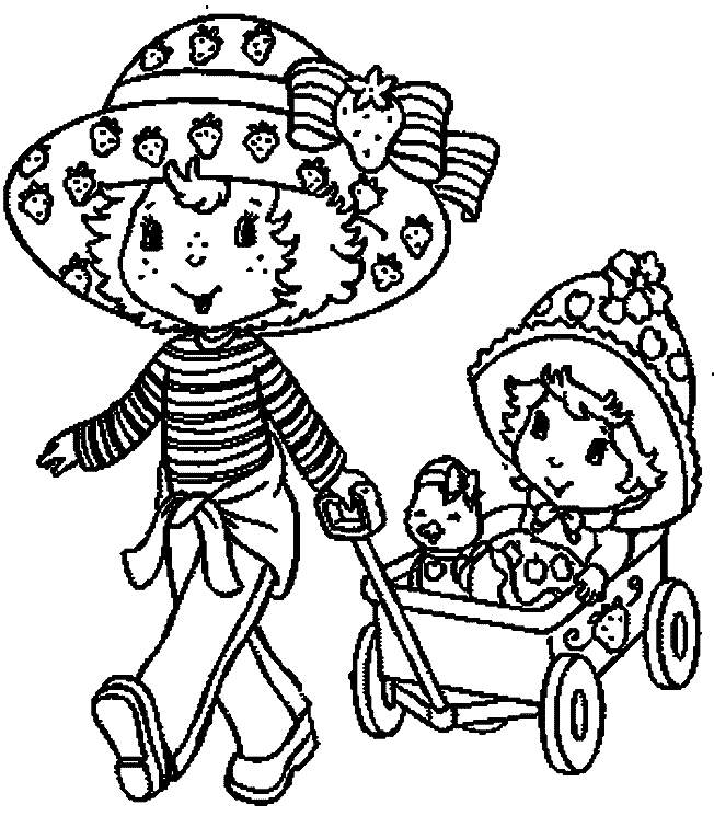 Charlotte aux fraises et Fraisinette dans un jardin ensoleillé