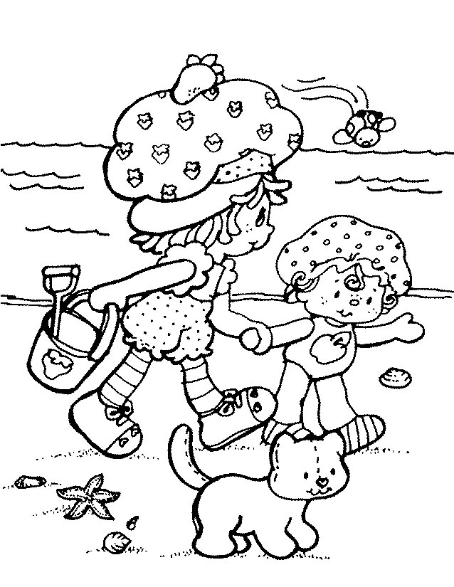 Charlotte aux fraises et Fraisinette dans un jardin ensoleillé
