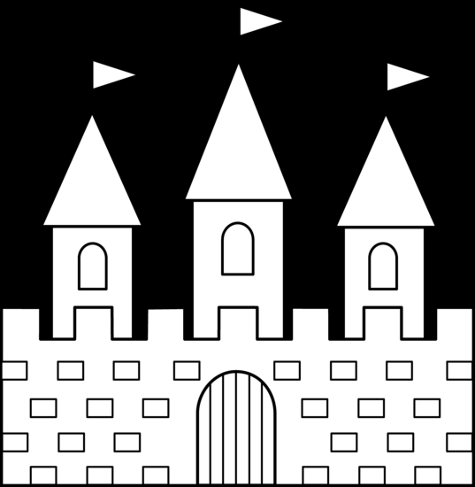 Coloriage d'un château majestueux entouré de nature
