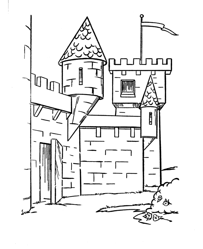 Coloriage d'un château majestueux sous un ciel étoilé