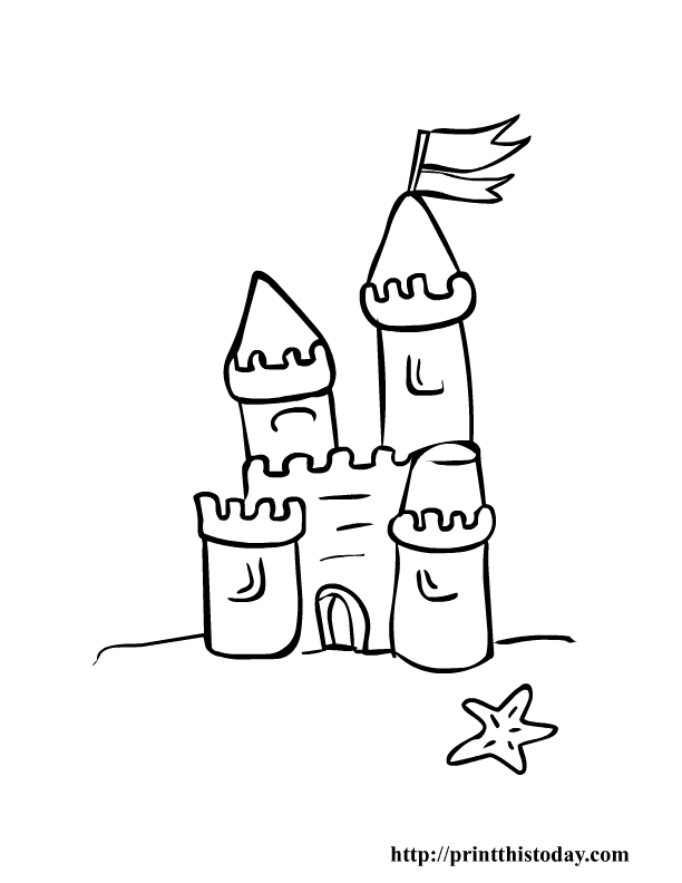 Coloriage d'un château entouré de ses tours et d'un jardin luxuriant