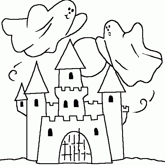 Coloriage d'un château majestueux avec des tourelles et des jardins