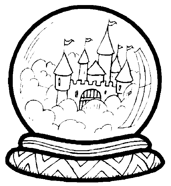 Coloriage d'un château majestueux entouré de nature