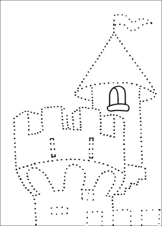 Coloriage d'un château majestueux entouré de nature