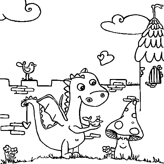 Coloriage d'un château majestueux entouré de verdure