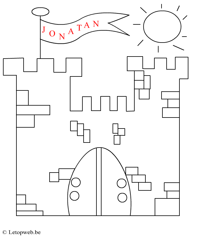 Coloriage d'un château majestueux entouré de verdure