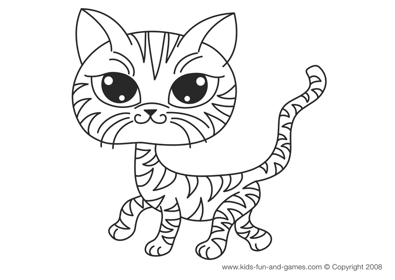 Coloriage d'un chaton jouant avec une pelote de laine