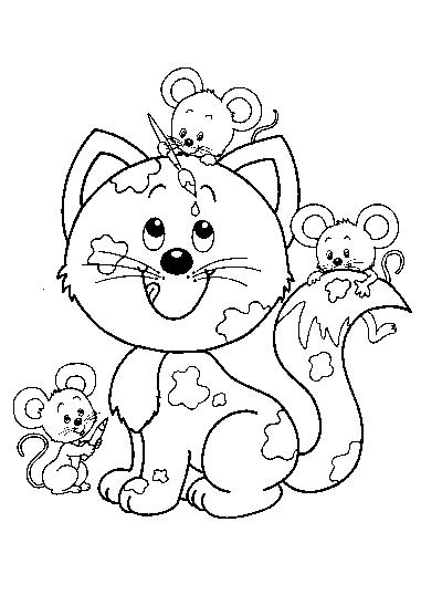 Coloriage d'un chaton mignon jouant avec une pelote de laine