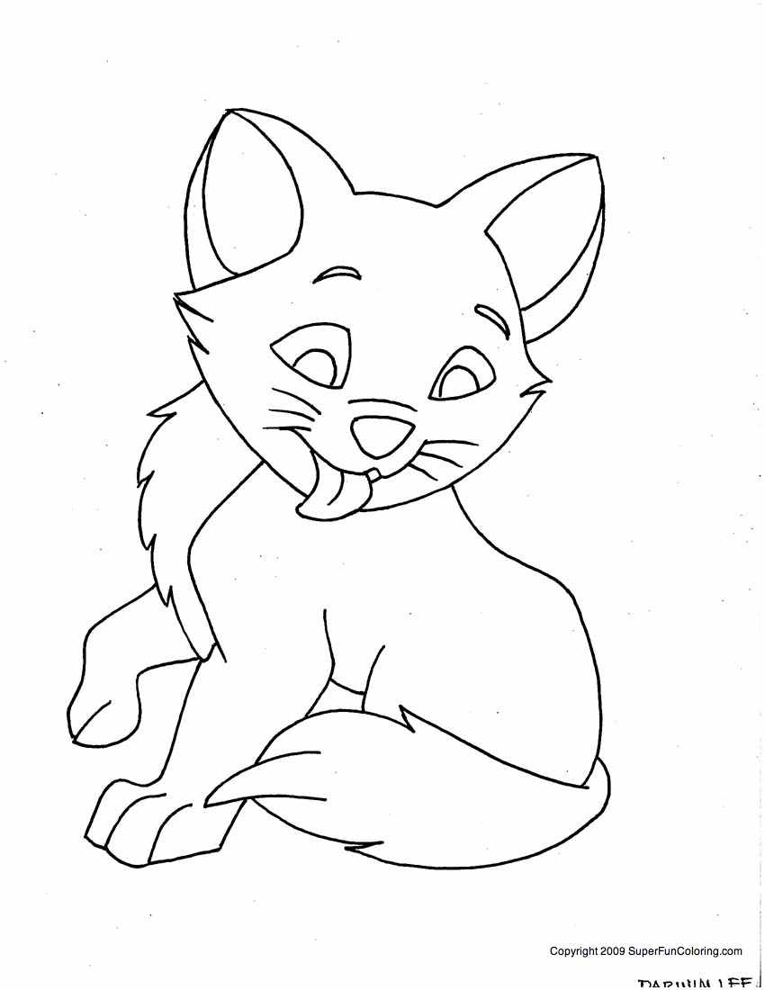 Coloriage d'un chaton jouant avec une pelote de laine
