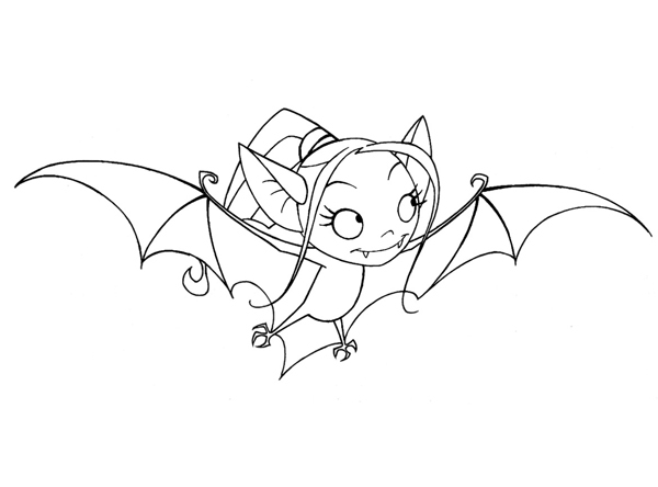 Coloriage d'une chauve-souris en vol nocturne Coloriage d'une chauve-souris en vol nocturne