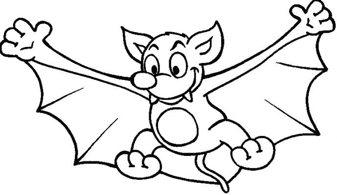 Coloriage d'une chauve-souris dans un décor nocturne Coloriage d'une chauve-souris dans un décor nocturne