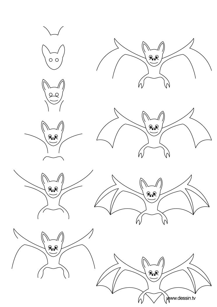 Coloriage d'une chauve-souris en vol dans un ciel nocturne Coloriage d'une chauve-souris en vol dans un ciel nocturne