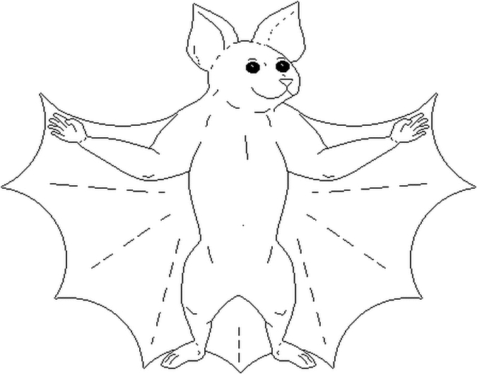 Coloriage d'une chauve-souris en vol sous la pleine lune Coloriage d'une chauve-souris en vol sous la pleine lune