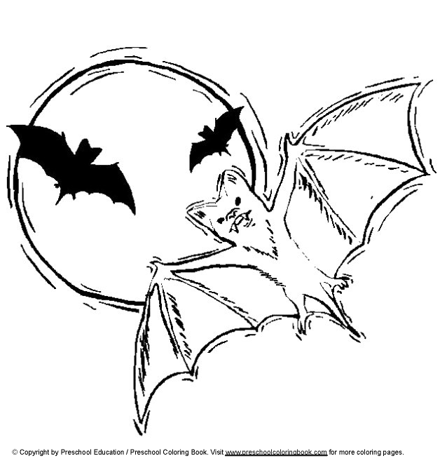 Coloriage d'une chauve-souris suspendue dans la nuit Coloriage d'une chauve-souris suspendue dans la nuit