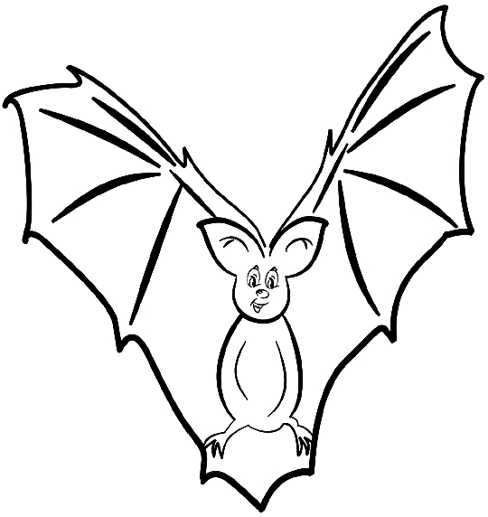 Coloriage d'une chauve-souris sur fond nocturne Coloriage d'une chauve-souris sur fond nocturne