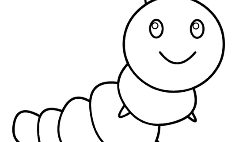Coloriage d'une chenille joyeuse sur une feuille verte