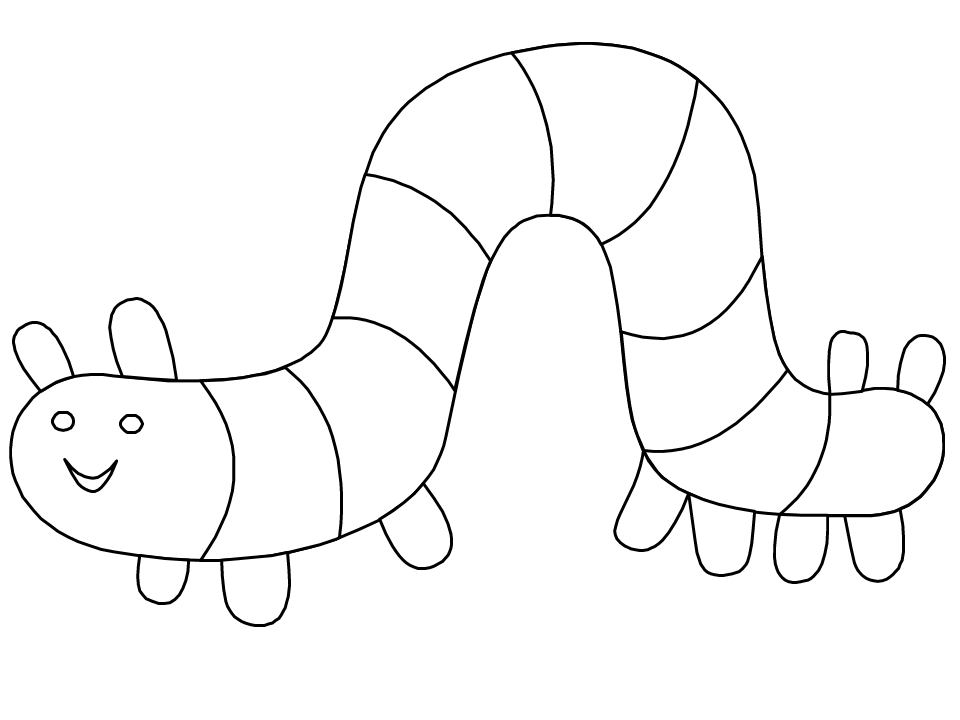 Coloriage d'une chenille sur une feuille avec des motifs
