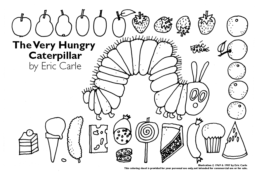 Coloriage d'une chenille sur une feuille avec des détails floraux