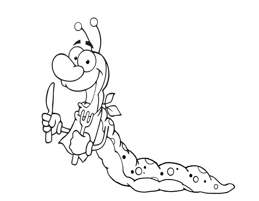Coloriage d'une chenille sur une feuille avec des motifs de fleurs