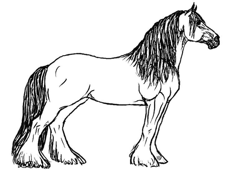 Un cheval majestueux se tenant dans un champ verdoyant