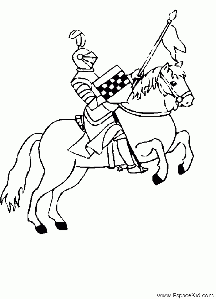 Un chevalier en armure face à un dragon sur un fond de paysage médiéval