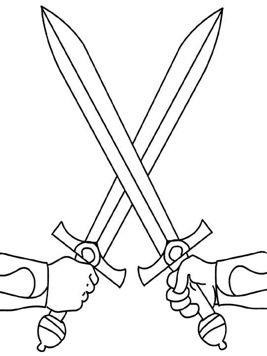 Coloriage d'un chevalier en armure au combat