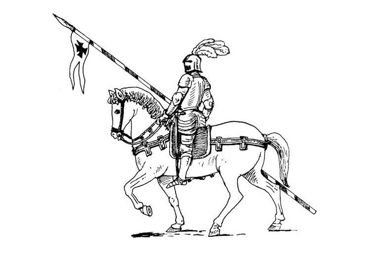 Un chevalier en armure brandissant son épée au cœur d'un paysage médiéval