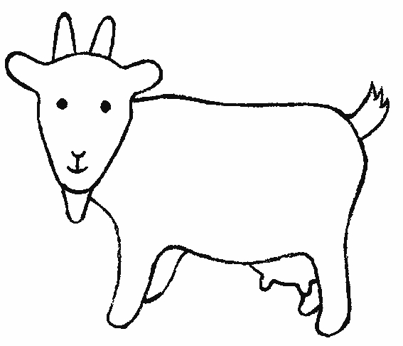 Coloriage d'une chèvre paisible dans un environnement naturel