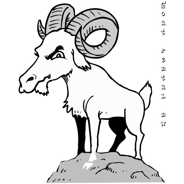 Coloriage d'une chèvre paisible dans un champ verdoyant