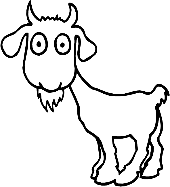 Un coloriage de chèvre paisible dans un cadre naturel