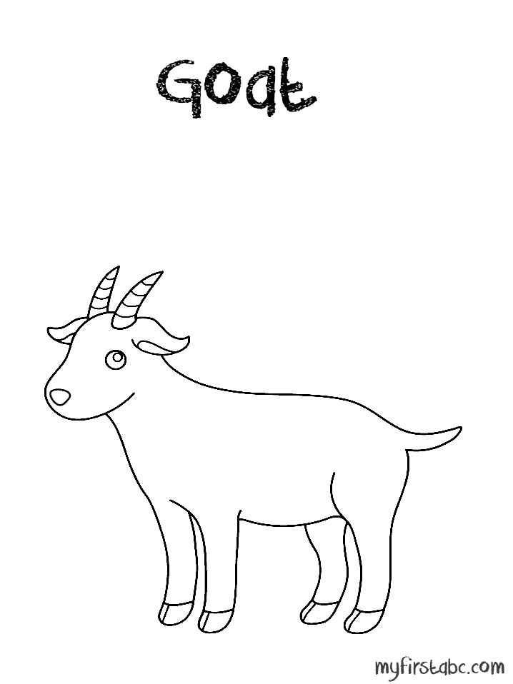 Coloriage d'une chèvre paisible dans un paysage de montagne