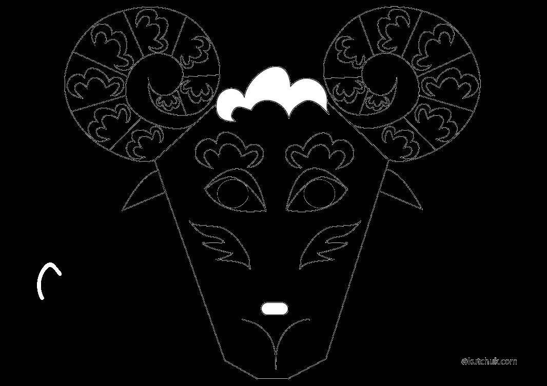 Un coloriage de chèvre dans un paysage pastoral