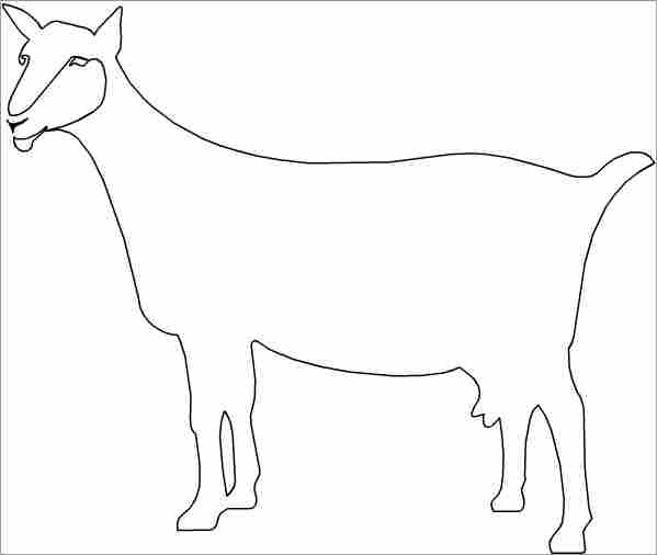 Coloriage d'une chèvre paisible dans un paysage naturel
