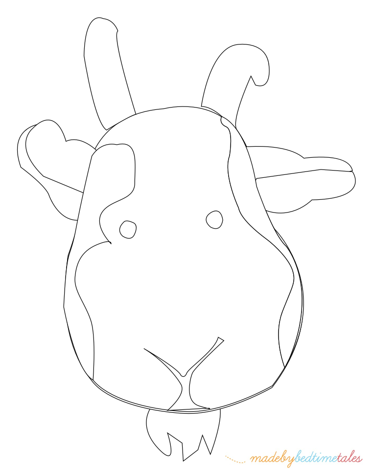 Coloriage d'une chèvre dans un champ en herbe