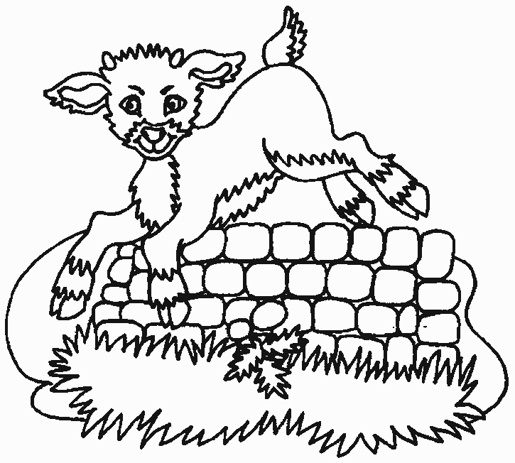 Coloriage d'une chèvre paisible dans un environnement naturel