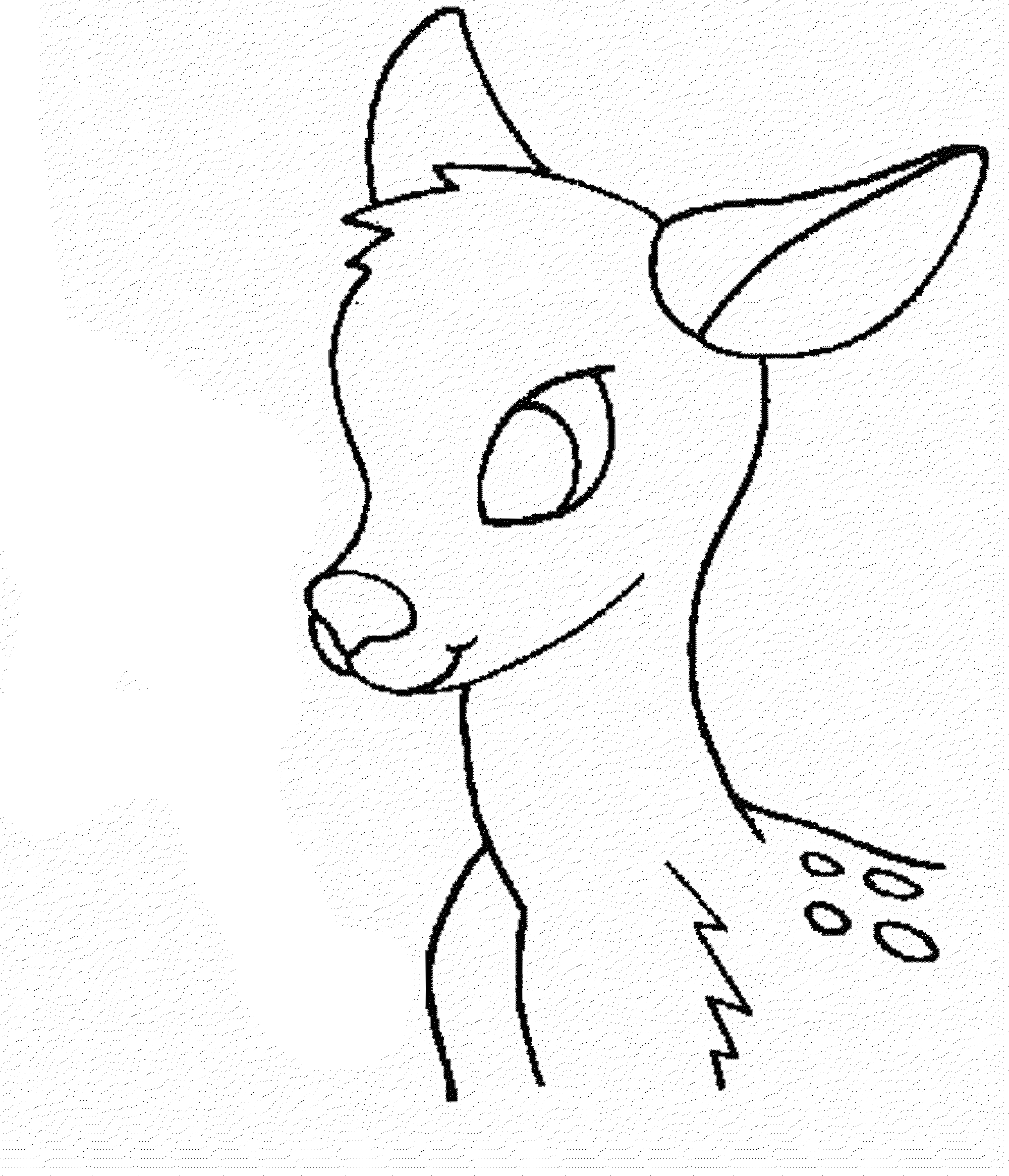 Coloriage d'un chevreuil en pleine forêt