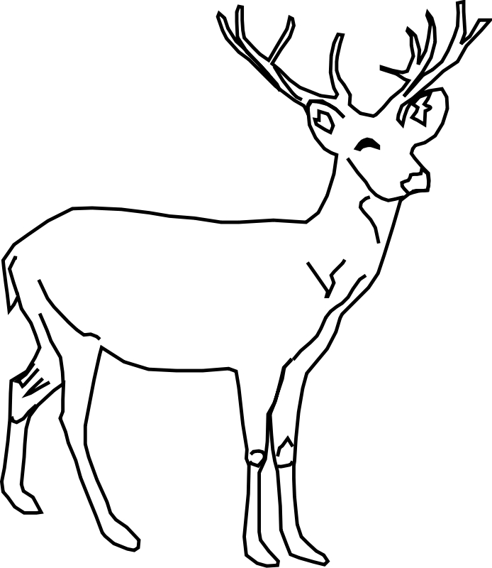 Coloriage d'un chevreuil paisible dans la forêt