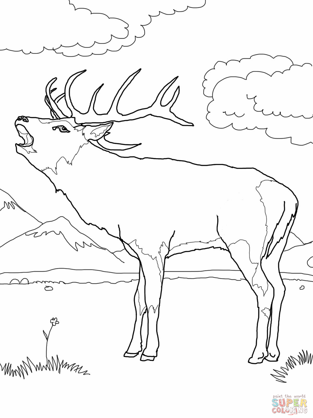 Coloriage d'un chevreuil paisible dans son environnement naturel