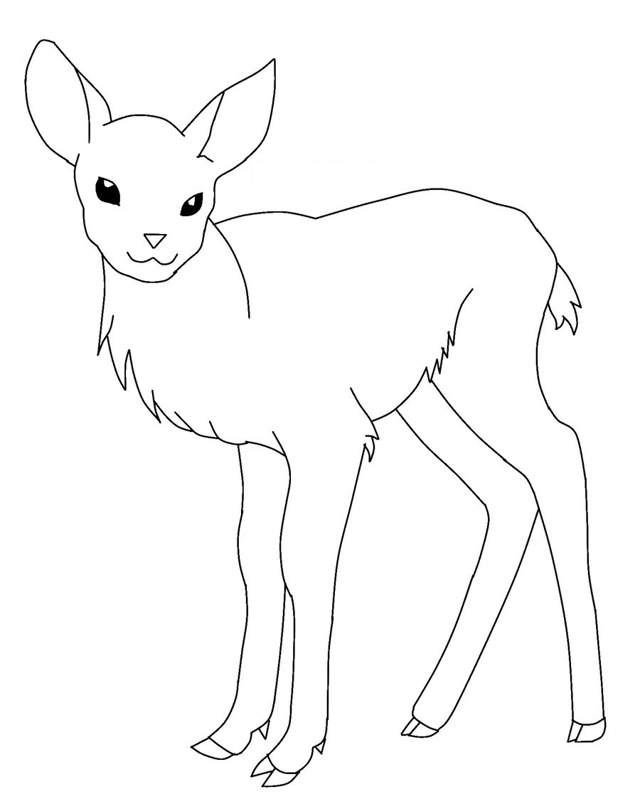 Coloriage d'un chevreuil paisible dans son habitat naturel