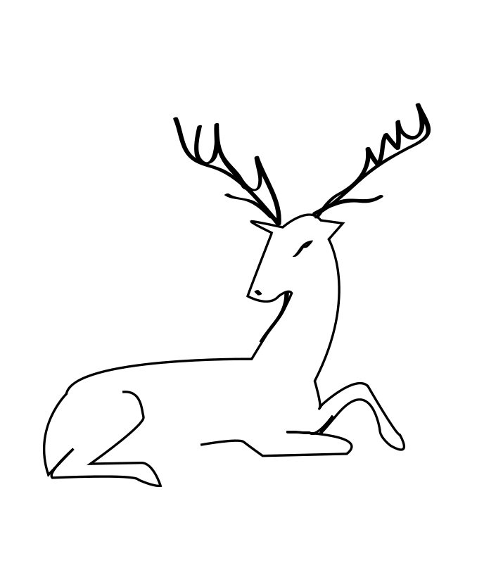 Coloriage d'un chevreuil paisible dans un environnement naturel